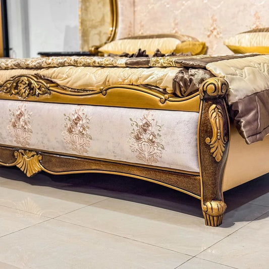 Ear Craft Bed in Sheesham Gold
