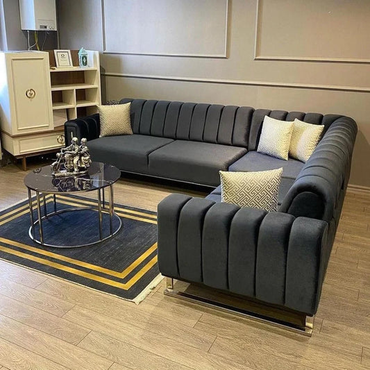 Modular Dark Grey Corner Sofa